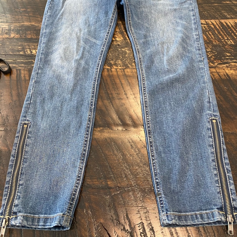 Free People high waisted skinny jeans with zippers